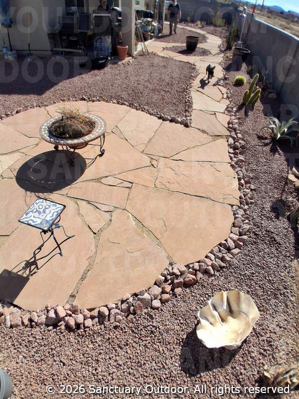 Flagstone and Fire feature